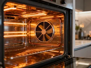 Kobieta ustawia godzinę na cyfrowym panelu nowoczesnego piekarnika Electrolux w jasnej kuchni.
